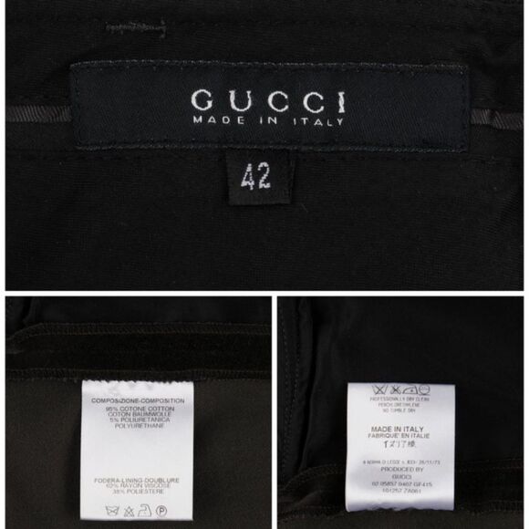 GUCCI Tom Ford c. 1990's Dark Gray Green
Velvet Straight Leg Pants Size 6 - Picture 9 of 10